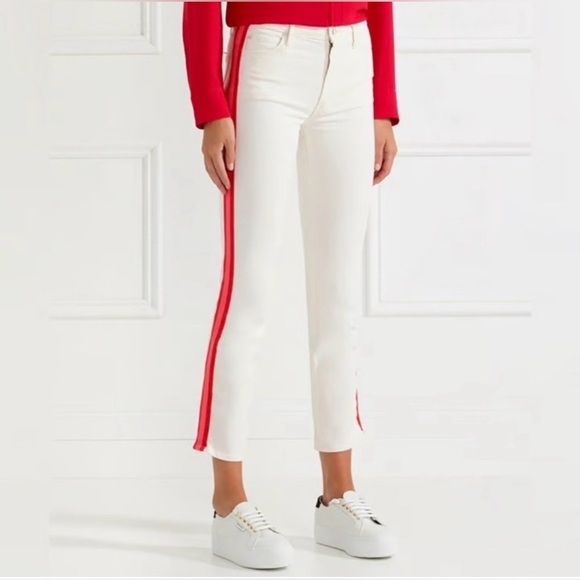 MOTHER Denim - MOTHER White Jeans with Red Side Stripe size 28